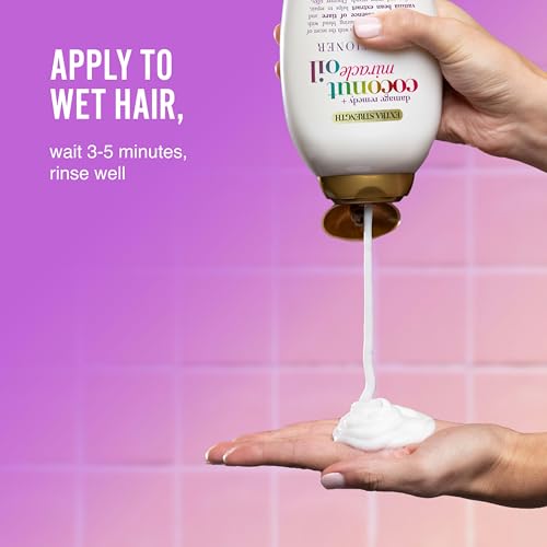 OGX Extra Strength Damage Remedy + Coconut Miracle Oil Conditioner for Dry, Frizzy or Coarse Hair, Hydrating & Flyaway Taming Conditioner, Paraben-Free, Sulfate-Free Surfactants, 25.4 Fl Oz